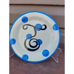 Gail Pittman 2002 Polka Dot Monogram T Plate 6 3/4"